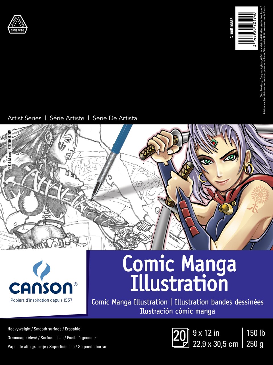 Canson Artist Series Comic Manga Illustration Pad 9"X12"-20 Sheets